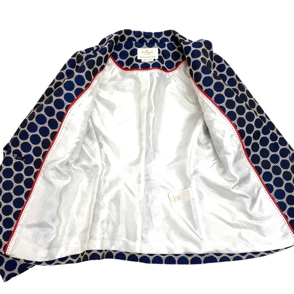 KATE Spade Jacquard Millie Polka Dots Blazer Jacket in Blue White NJMU3068 - Picture 8 of 11